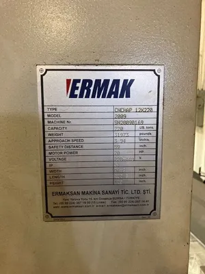 2009 ERMAKSAN CNCHAP 12x220 Press Brakes | Forge Manufacturing Solutions (1)