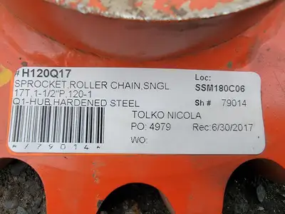 Roller Chain Sprocket H120Q17, Size 120, 17 Teeth