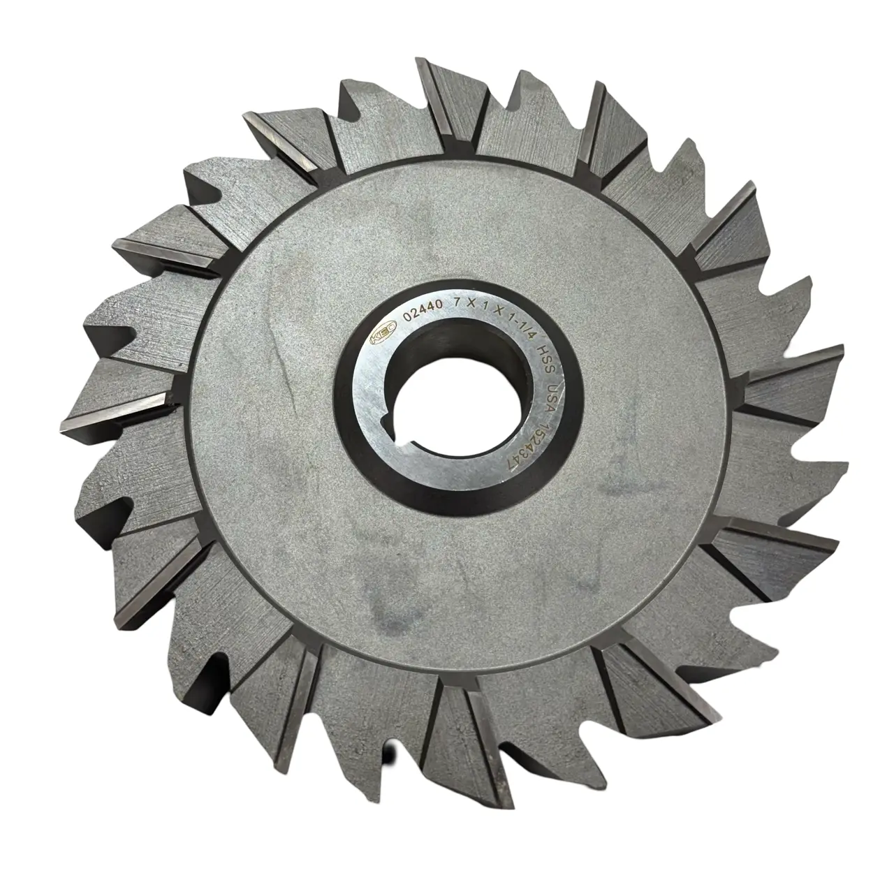 Keo 7" x 1" x 1-1/4" HSS Staggered Tooth Side Milling Cutter USA Made