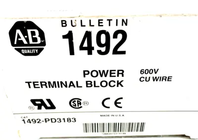 A / B 1492-PD3183 TERMINAL BLOCK 600V 1492PD3183 SER. B NEW, SURPLUS