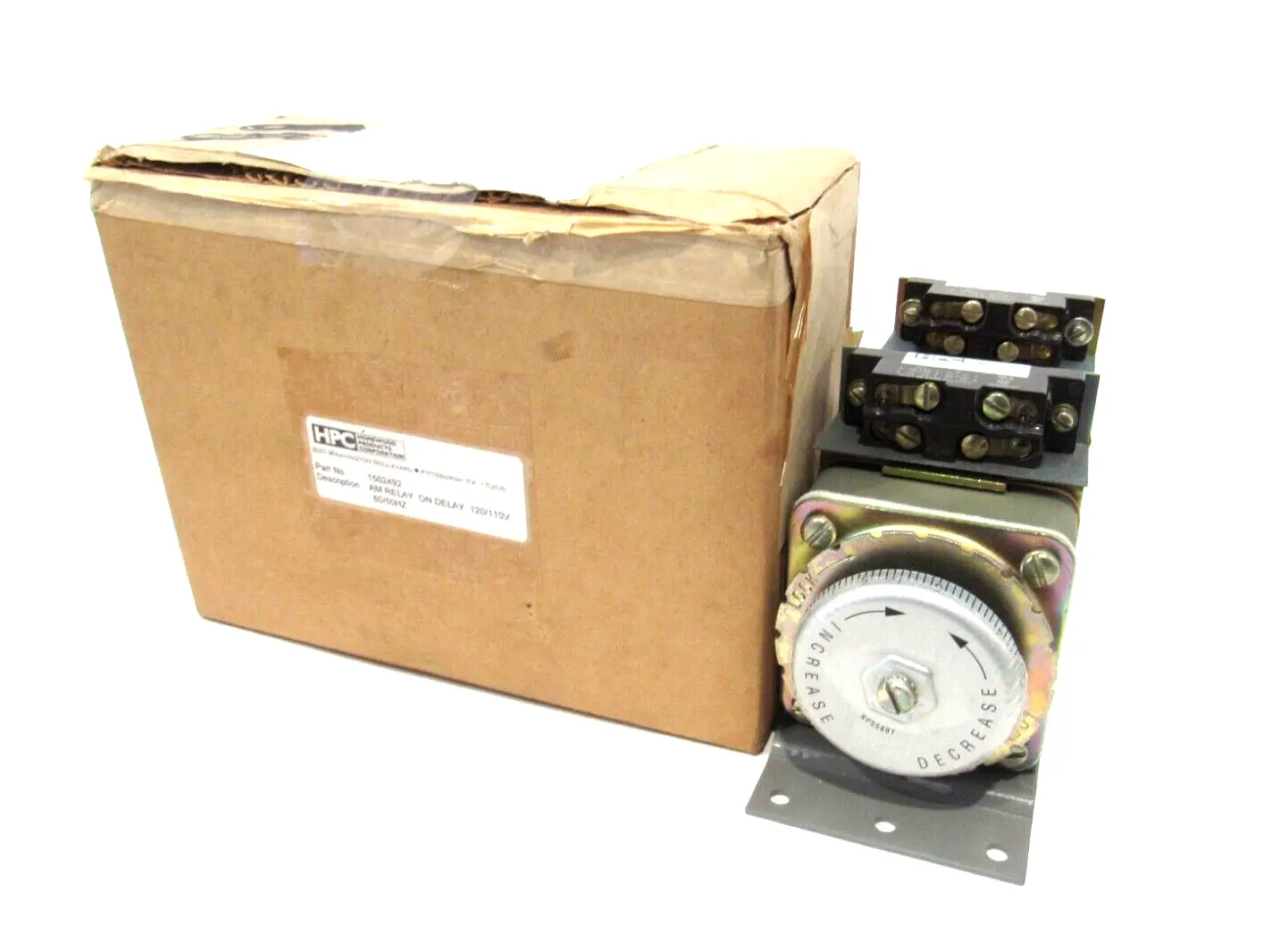 NEW HOMEWOOD PRODUCTS CORP. 1502492 TIMING RELAY