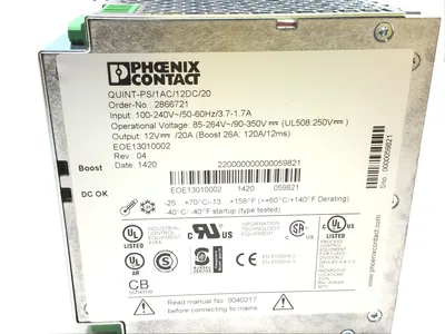 Phoenix Contact QUINT-PS/1AC/12DC/20 Power Supply 100-240V 50/60Hz 3.7-1.7A