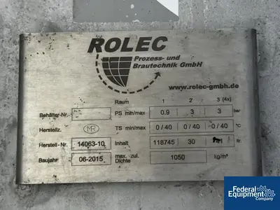 USED M Roth GmbH & Co 31,372 Gal M Roth GmbH Storage Tank, 304 S/S