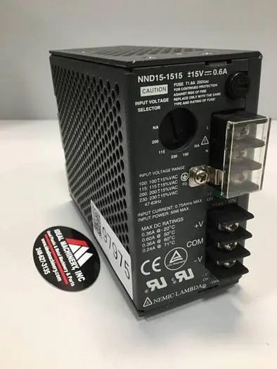 Used NEMIC-LAMBDA NND15-1515 Power Supplies Michigan US | Ideal Machinery #597696