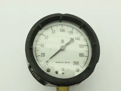 Ametek/TCI Type LC 1-150 Viton Diaphragm DC 200 Liquid Fill w/USG 200" H2O Gauge
