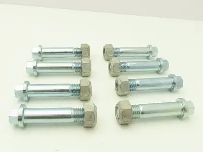 7/8"-9 Grade 8 Hex Head Cap Screw 4" Flange Head Bolt & Nut Alloy  Lot of 8