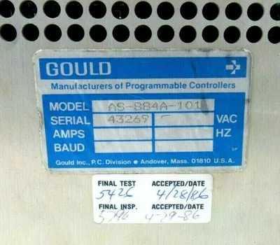 USED GOULD AS-884A-101 PROGRAMMABLE CONTROLLER AS884A101