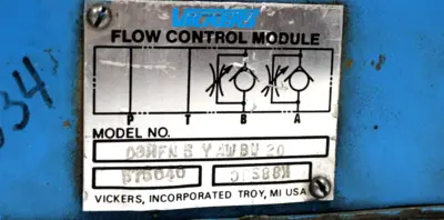 USED VICKERS DGMFN-5-Y-AWBW-20 FLOW CONTROL MODULE DGMFN5YAWBW20