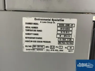 USED Environmental Specialties Enviromental Specialties Environmental Chamber, Model ES2000