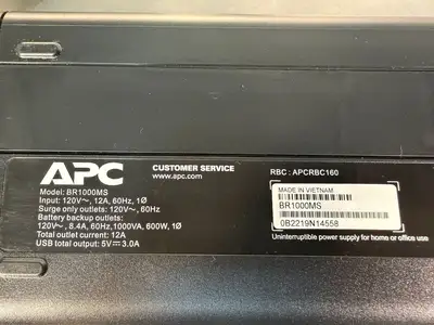 Apc BR1000MS Back-UPS Pro 1000S Inp: 120V~12A 60Hz (11.4.3)