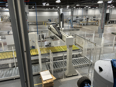 Stefani Evolution SSB Double-Sided Edgebander w/ Mahros Automatic Vacuum Loading & Unloading