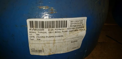 Pacific 706 Pump Bowl, Cast Iron
