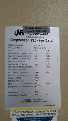 Used 2020 INGERSOLL RAND R75I-A125 Rotary Screw & Sliding Vane Air Compressors Texas US | South Texas Machinery #1762866