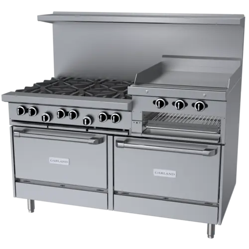 Garland G60-6R24RR 60" 6 Burner Gas Range w/ Griddle/Broiler & (2) Standard Ovens, Natural Gas