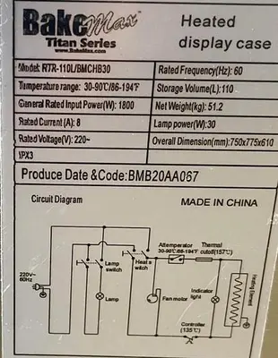 Counter top Heated Display Case