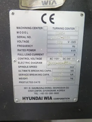 HYUNDAI WIA E160A LATHES, SLANT BED, N/C & CNC | Wheeler Machinery Sales (18)