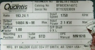 NEW DODGE BF883CN140TC GEAR REDUCER 193.24:1