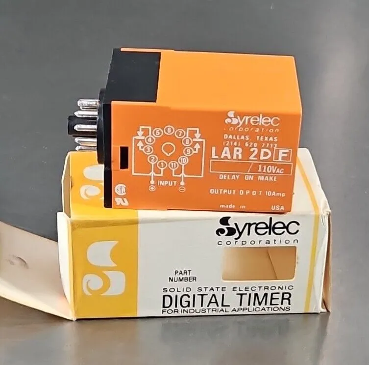 SYRELEC LAR2DF110 TIME DELAY RELAY. Loc4E-18
