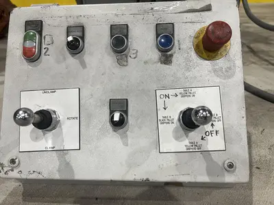 CHERRY INDUSTRIAL HYDRAULIC PALLET CLAMP &  INVERTER ROLLOVER MACHINE: STOCK #20092