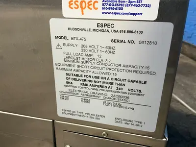 Used 2012 ESPEC BTX475 Environmental Chambers Ohio US | HGR 24 #1343927