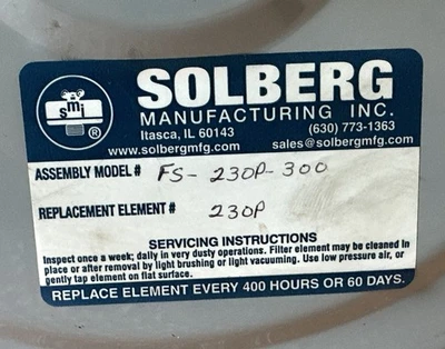 NEW Solberg FS-230P-300