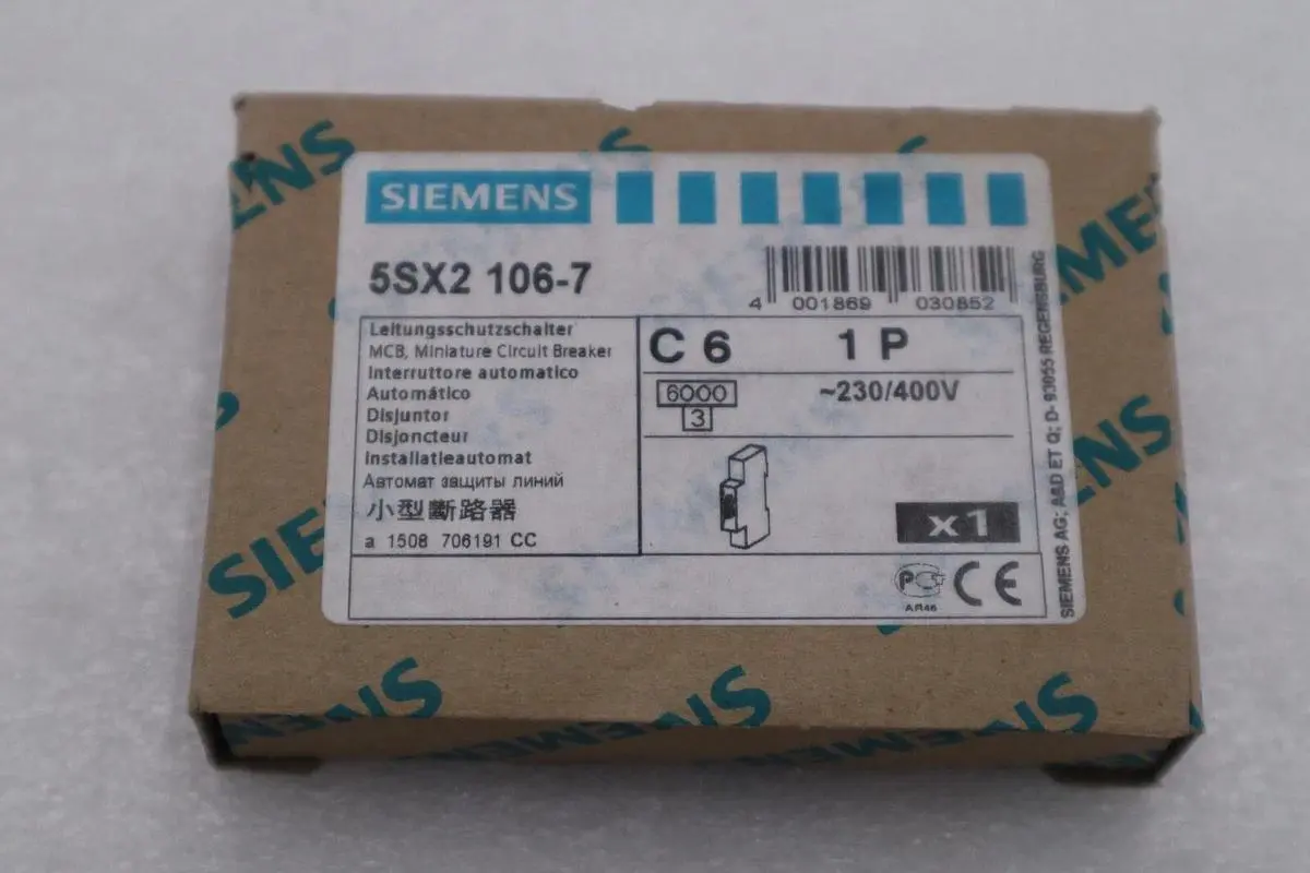 NEW SIEMENS 5SX2 106-7 CIRCUIT BREAKER STOCK G747A