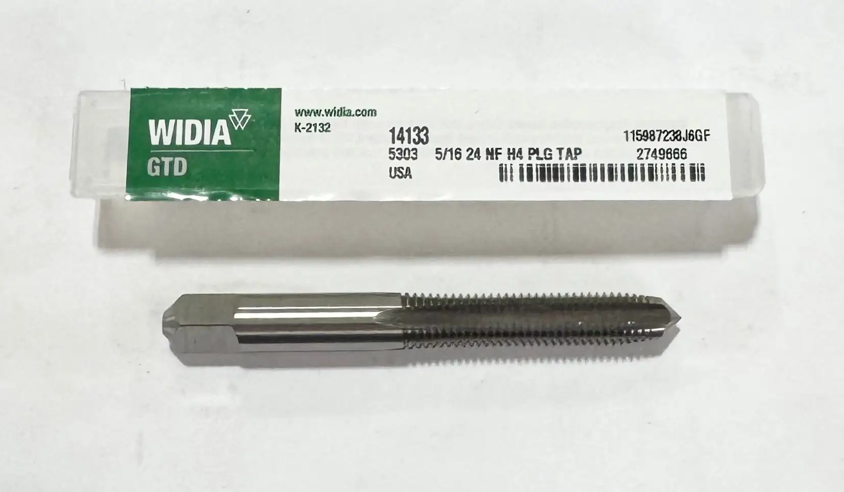 Widia 5/16"-24 HSS Straight Flute Plug Tap 4 Flute H4 USA Made