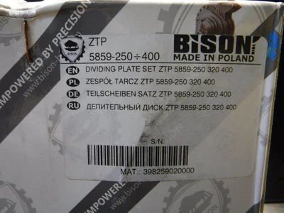 Bison Dividing Plate Set For 10",12" & 16" Rotary Table ZTP5859-250-400 (LOC2375)