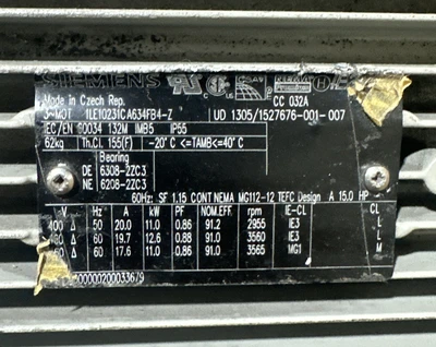Used Siemens 1LE1023-1CA63-4FB4-Z Motors (misc) Indiana US | J&J Industrial Supply #1293452
