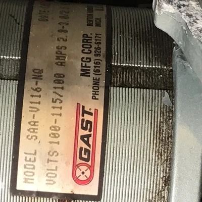 Used Gast SAA-V116-NQ Vacuum Pumps California US | Davliegogo LLC #1725368