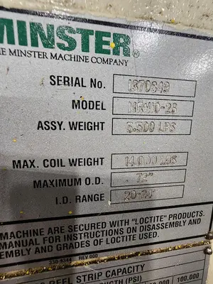 USED MINSTER MEF5-20; MRH10-26; MSH-20-26