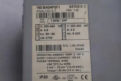 Allen Bradley 160-BA04PSF1 /C Speed Controller 1.5KW/ 2HP STOCK H1242