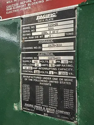 USED PACIFIC K150-26