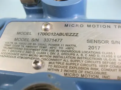 USED Micro Motion 1700 C12 AB UEZZZ