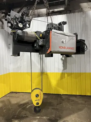 17.5 TON (2014) KONE-CRANES MODEL #CXT60410160P75GGN0S SINGLE GIRDER OVERHEAD CRANE HOIST & TROLLEY: STOCK #18633