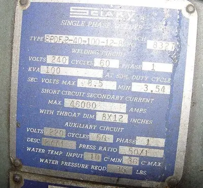 USED 1962 SCIAKY EPDF2-40-100-12-8
