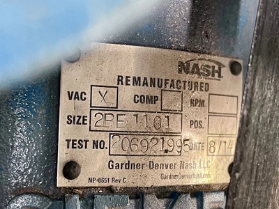 Siemens 2BE1101-0HY4-Z Nash 2BE1101 Vacuum Pump