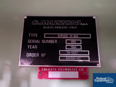 USED Mazzoni Mazzoni Two Stage Single Screw Vacuum Plodder, Model Duplex M350