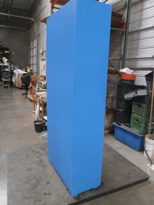 4 shelf- 3- non-movable shelves   Custom Blue Design Storage Unit, 34"x16"x 80"
