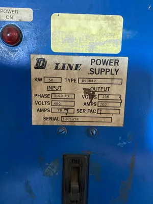 D Line D50R42 50 KW/KVA DC Power Supply 200A 250V Output