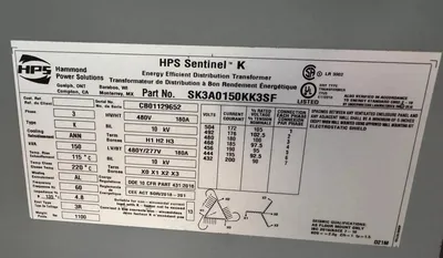 USED HAMMOND POWER SOLUTIONS SENTINEL K