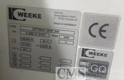 USED 2005 WEEKE OPTIMAT BHP 200 CNC ROUTER