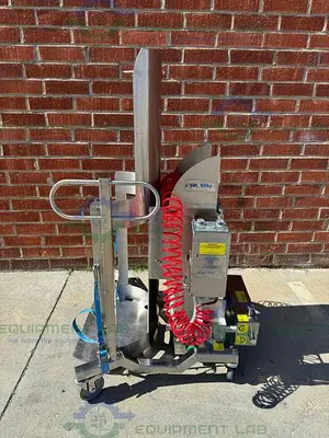 USED PALAMATIC PALPHARMA TIP AIR OPERATED PORTABLE DRUM TILTER / LIFT SWL 100 KG