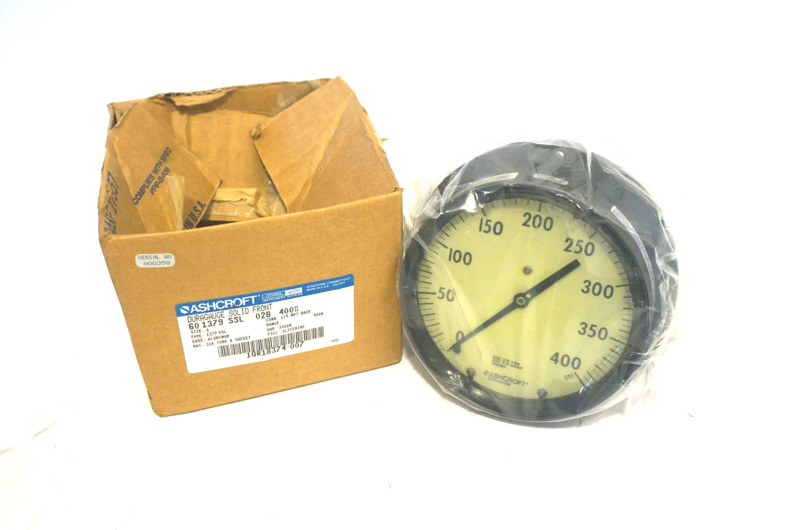 NEW ASHCROFT 60-1379-SSL-02B-400 DURAGAUGE 601379SSL02B400