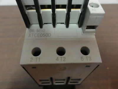 Eaton DIL M50 XTCE050D Magnetic Contactor w/ DIL M150-XHI22 XTCEXFBG22 Cnt Block
