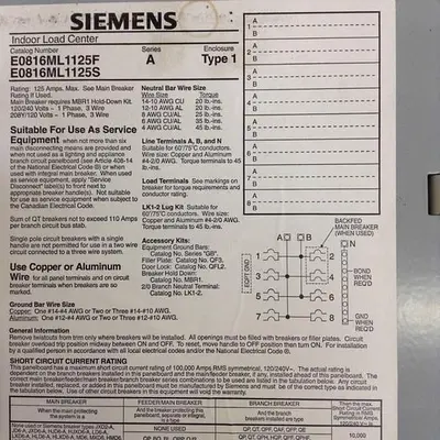 USED SIEMENS E0816ML1125F