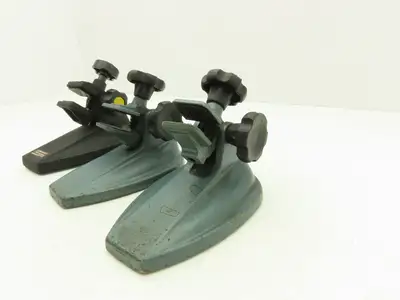 SPI 12-460 Cast Iron Micrometer Stand W/Padded Jaws Open To 20mm Lot of 3