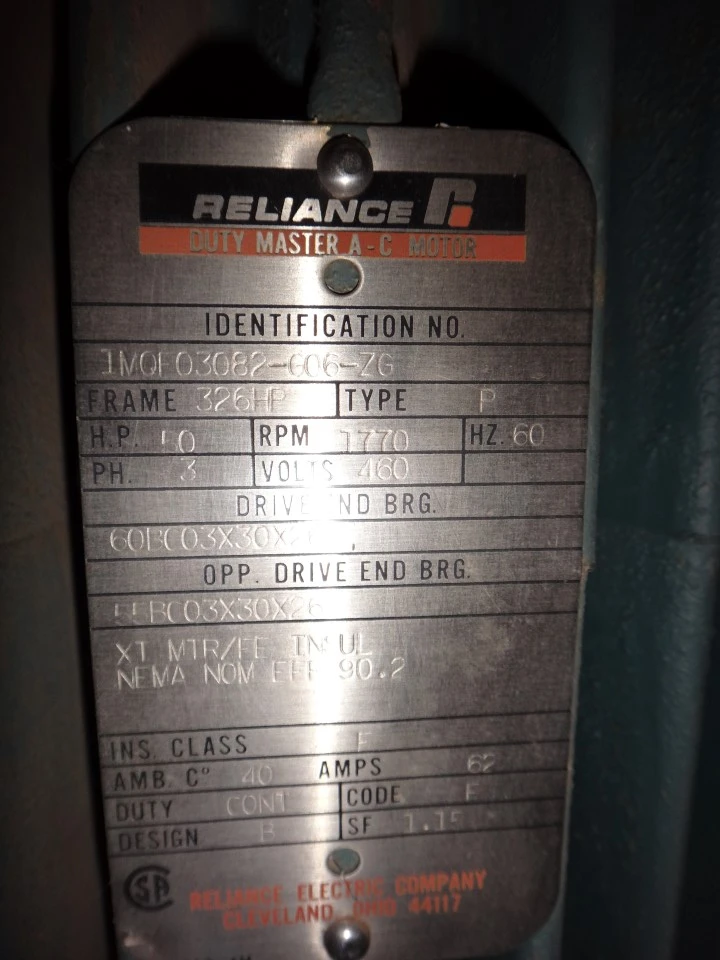 Reliance 50 Hp, 1800 RPM, Vertical Electric Motor