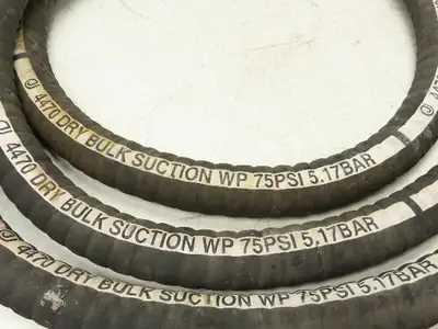 Jason 4470 Dry Bulk Material Suction Hose 2" ID x 25' 6" Gum Rubber 75 PSI