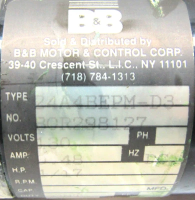 USED BODINE ELECTRIC COMPANY 24A4BEPM-D3